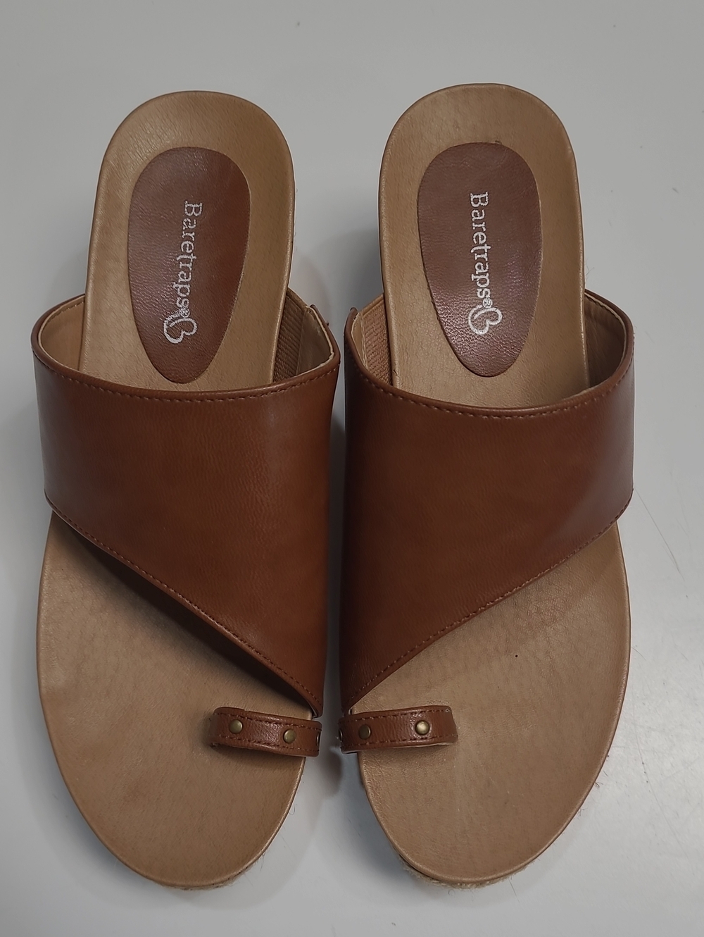 BareTraps Lynn Brown Toe Ring Wedge Platform Sandals - Size 6